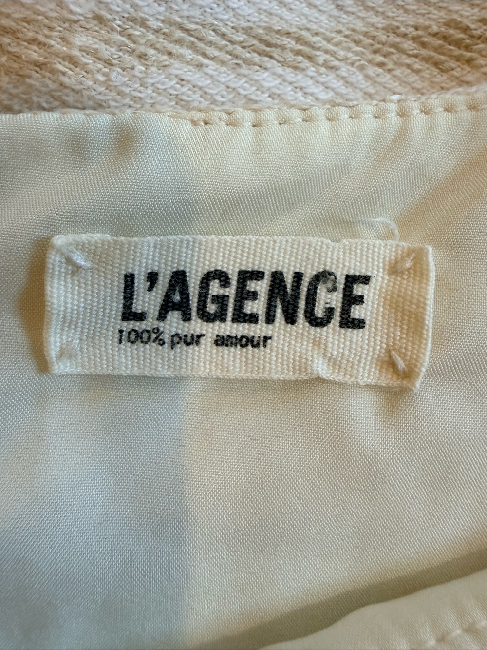 L'AGENCE Beige & White Striped Cap-Sleeve Top - Picture 13 of 15
